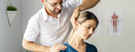 A woman getting physical therapy treatment for her chronic pain